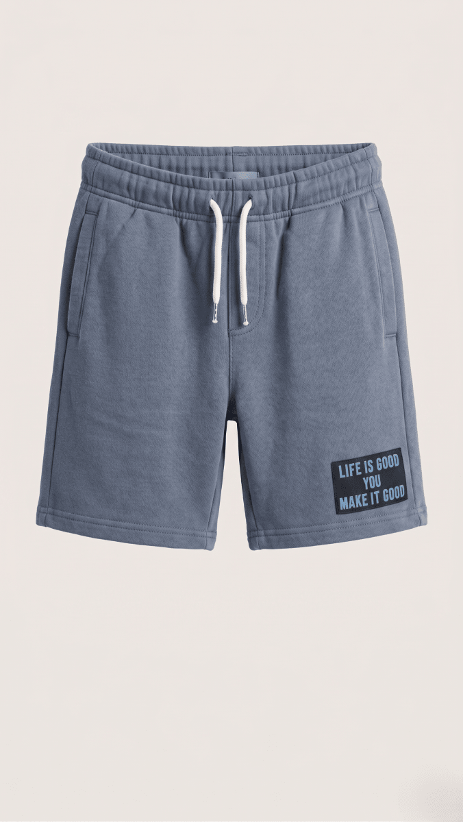 Boys Blue Terry Stuff Graphic Shorts Casual Summer Wear Soft Fabric (BG-000543) - nikkers