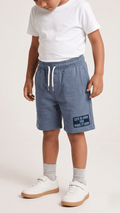 Boys Blue Terry Stuff Graphic Shorts Casual Summer Wear Soft Fabric (BG-000543) - nikkers