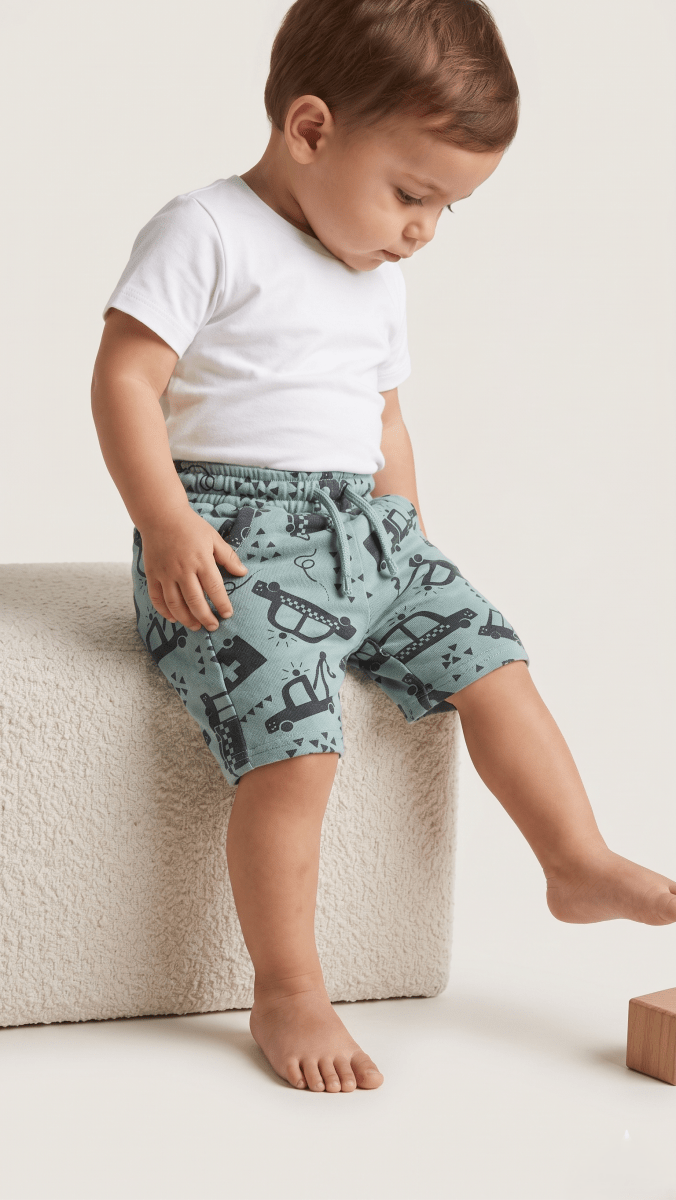 Boys Cars Printed Shorts Soft Casual Summer Kids Wear (BG-000542) - nikkers