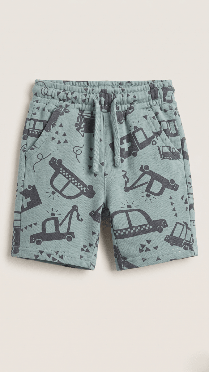 Boys Cars Printed Shorts Soft Casual Summer Kids Wear (BG-000542) - nikkers