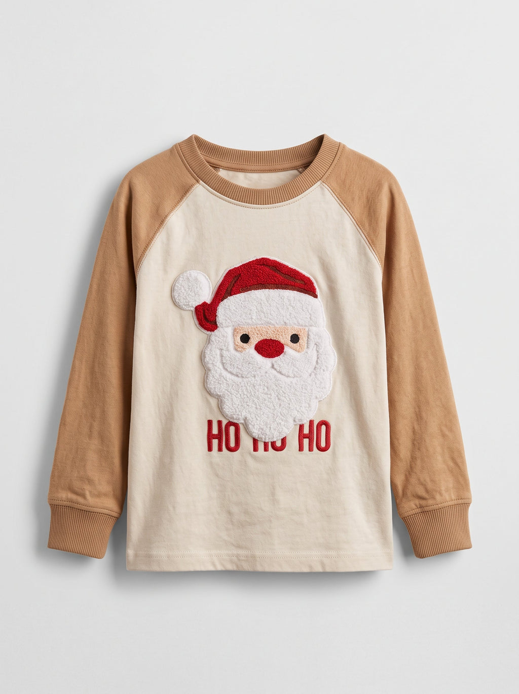 Boys Christmas Santa Claus Applique Long-Sleeve T-Shirt (BG-000978)