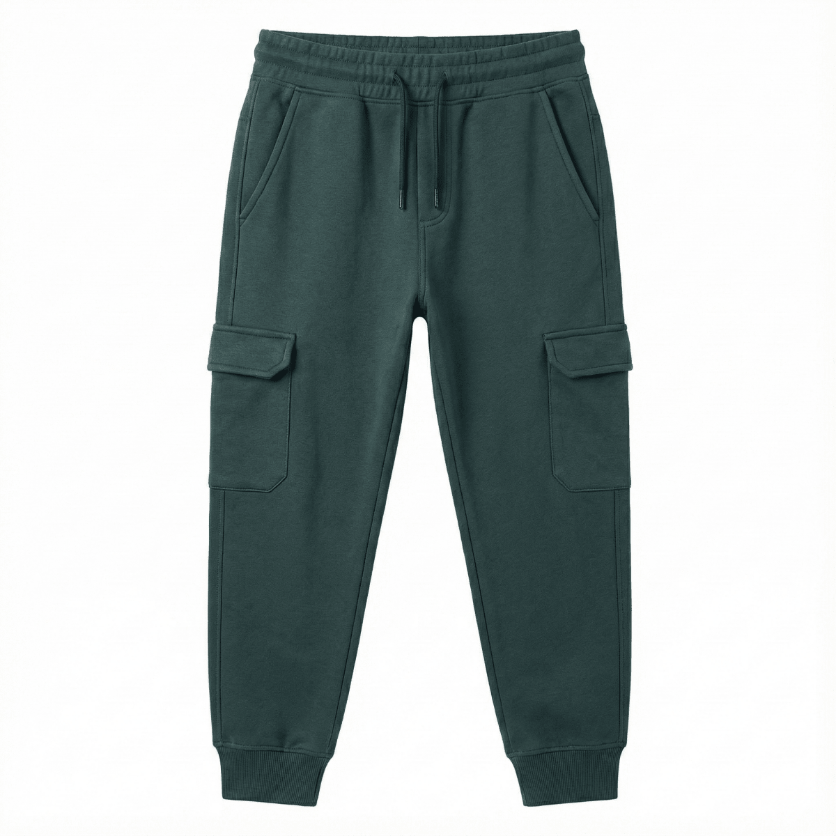 Boys' Forest Green Fleece Cargo Joggers - Essential Fit (BG-000032)