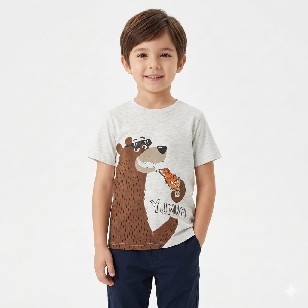 Boys Graphic T-shirt with Brown Bear (BG-000316)