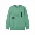 Boys Green Streetwear Sweatshirt - Embossed "Skate" Text & Zipper Pocket (BG-000037)