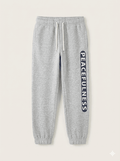 Boys' Grey Marl Joggers with Navy "Peacefulness" Graphic (BG-000009)