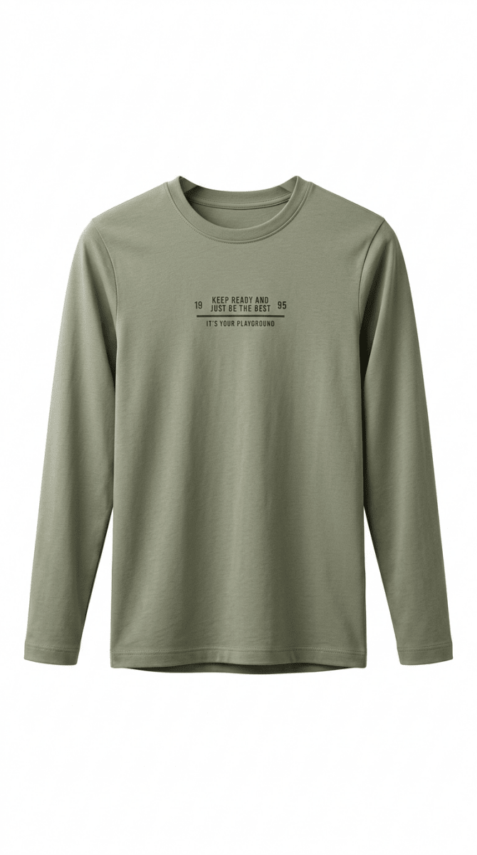 Boys Long Sleeve Olive Green Shirt (BG-000356)