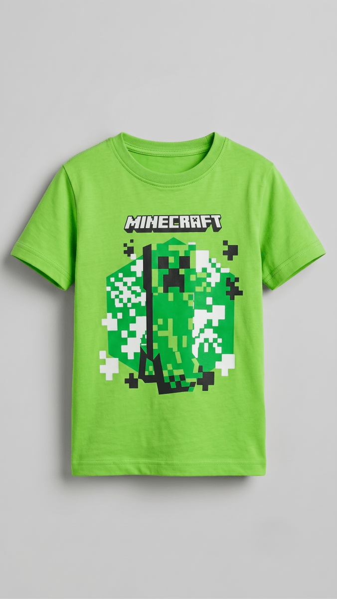 Boys' "Minecraft" Pixel Gamer Graphic T-Shirt - Green (BG-000773) - boy tshirt