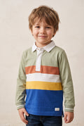 Boys Multi-Color Block Long-Sleeve Polo Shirt (BG-000991)