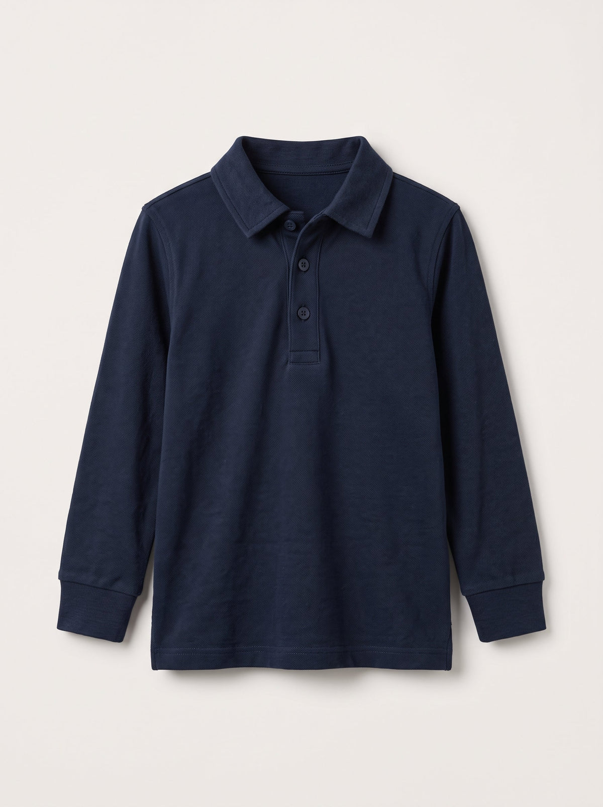 Boys Navy Blue Classic Long-Sleeve Polo Shirt (BG-000981)