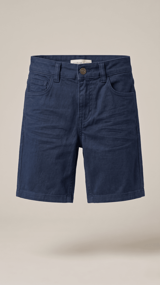 Boys Navy Denim Shorts Classic Soft Cotton Casual Wear (BG-000554)