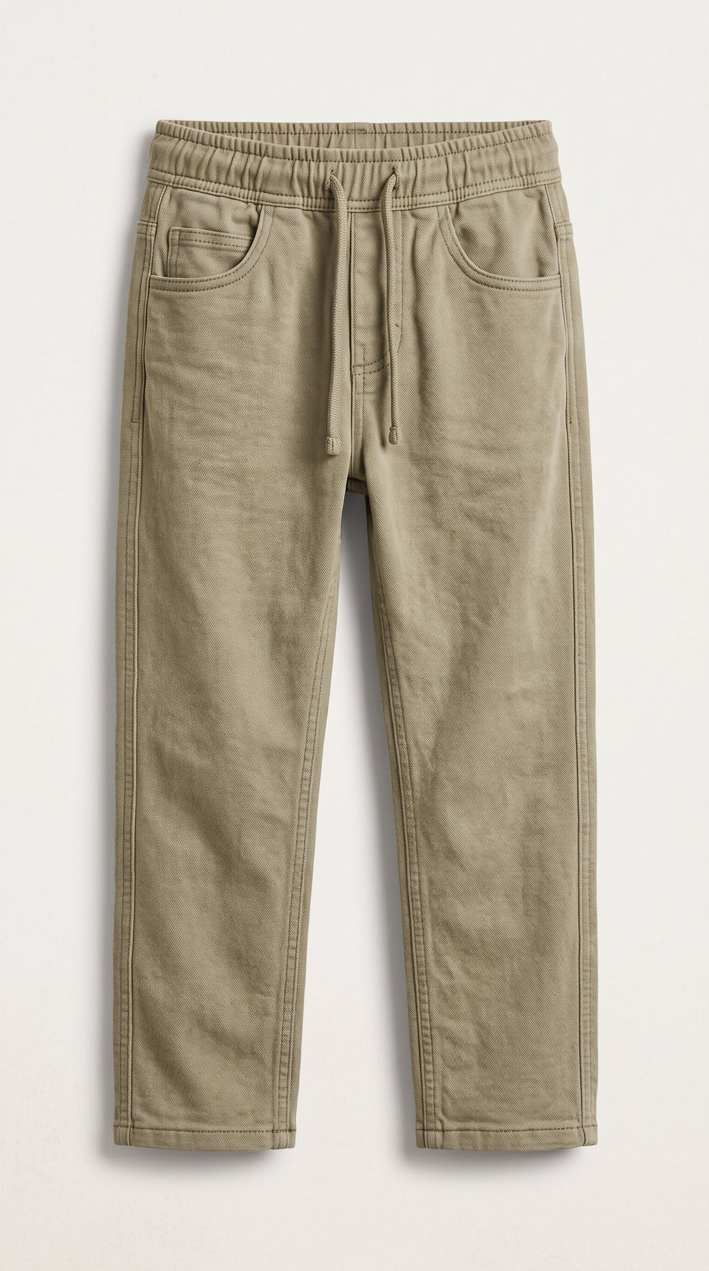 Boys Olive Green Casual Drawstring Trouser Pants (BG-000973)
