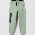 Boys' Olive Green Tech Fleece Cargo Joggers with Utility Pocket (BG-000018)