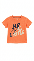 Boys Orange Color Shirt with Mr Hustle Graphic Print (BG-000355)
