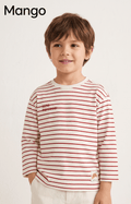 Boys Red and White Striped Mini Menswear T-Shirt (BG-000916)