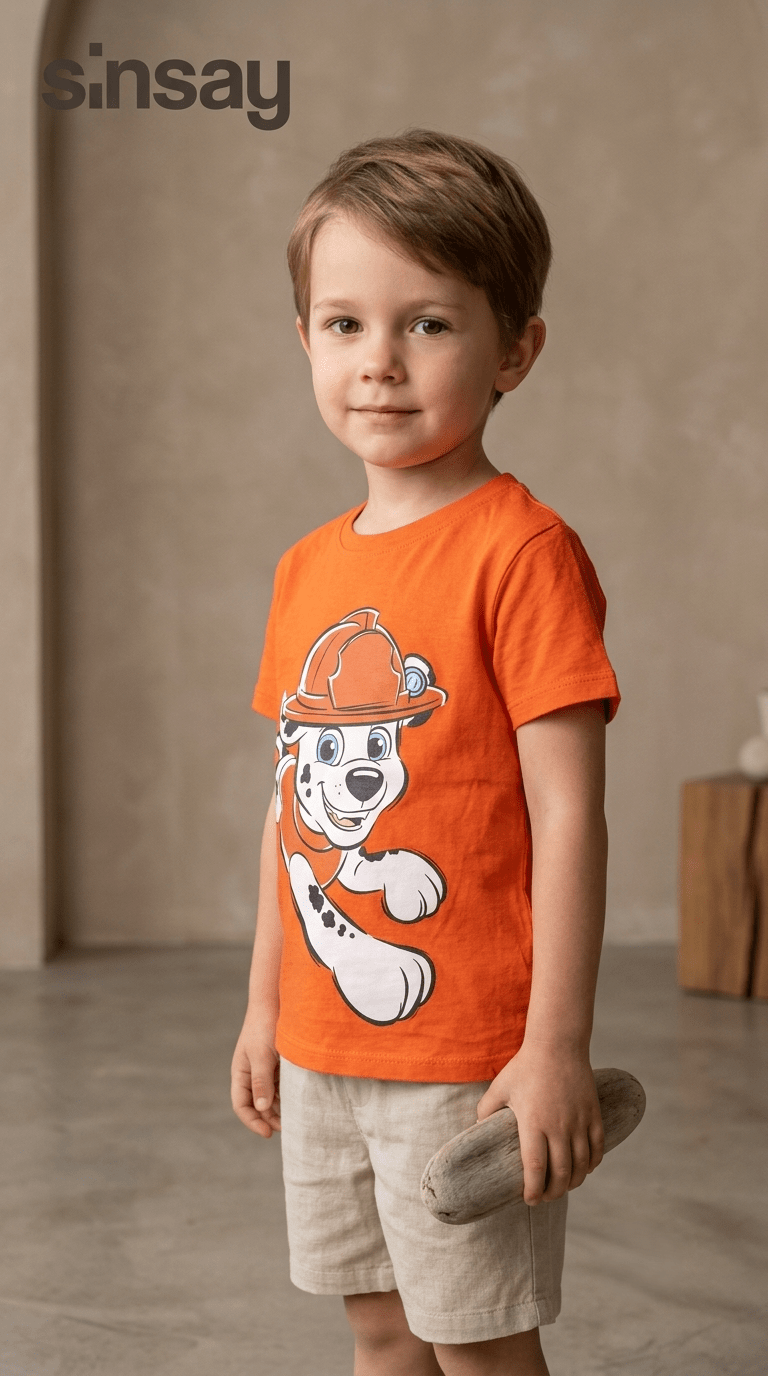 Boys Red Paw Patrol Marshall Short Sleeve T-Shirt (BG-000934)
