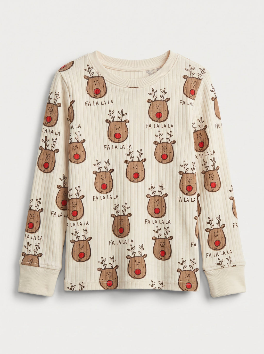 Boys Reindeer "Fa La La La" Christmas Long-Sleeve Top (BG-000989)