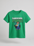 Boys' "Survival Mode" Pixel Gamer Graphic T-Shirt - Green (BG-000772) - boy tshirt