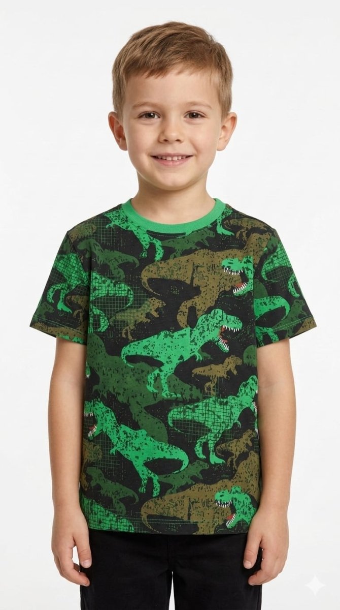 Boys T-shirt with all over Dinosaur Print (BG-000324) - boy tshirt