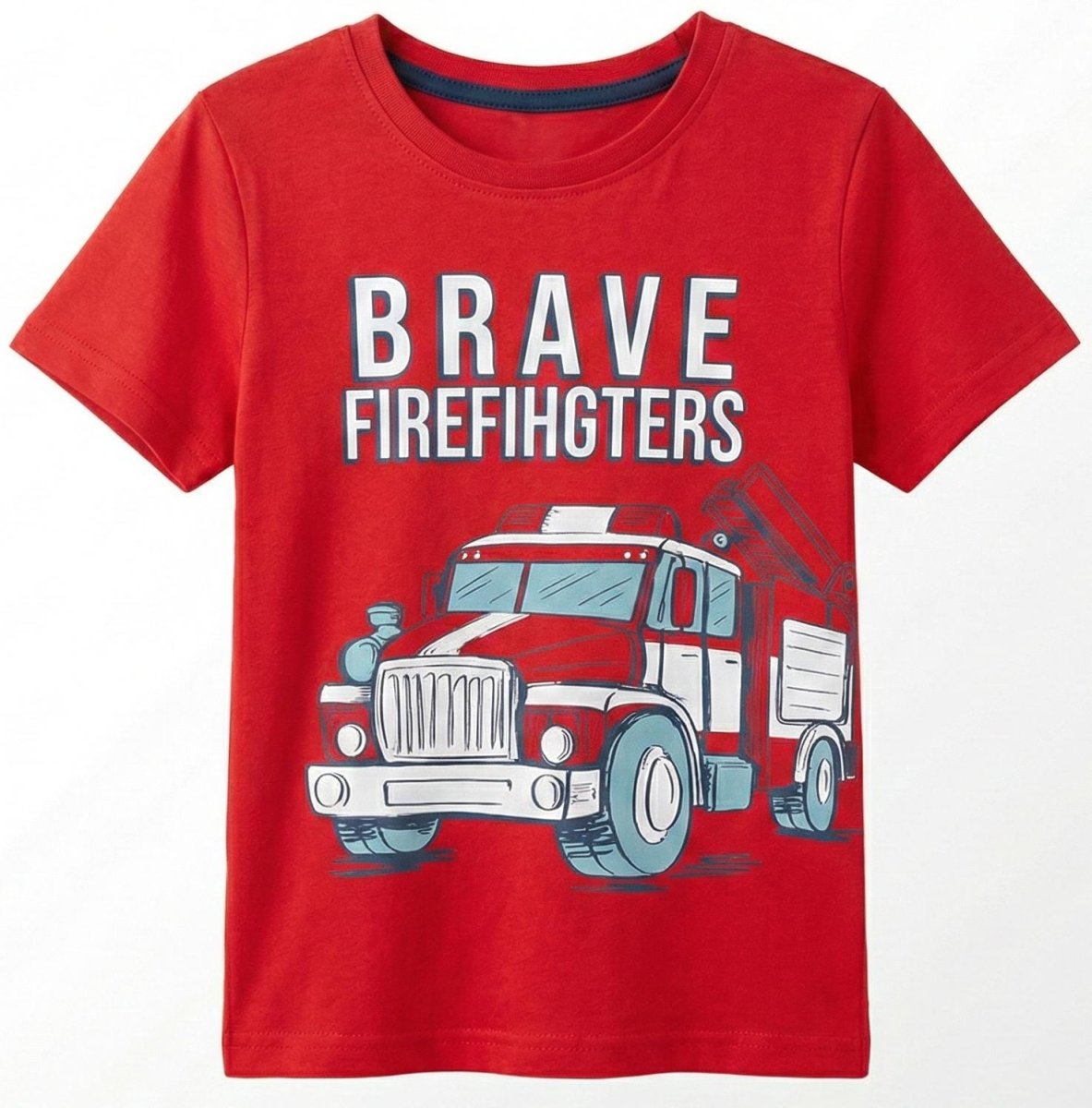 Boys T-shirt with Firetruck (BG-000335) - boy tshirt
