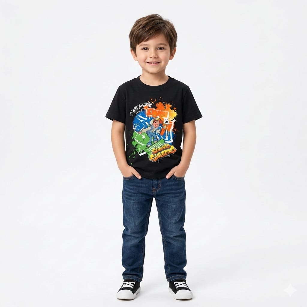 Boys T-shirt with Subway Suffer Print (BG-000313) - boy tshirt
