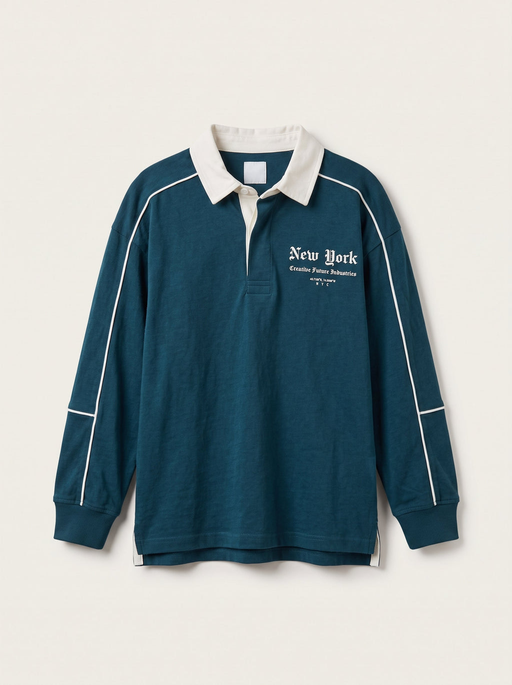 Boys Teal Blue "New York" Rugby Polo Shirt (BG-000985)