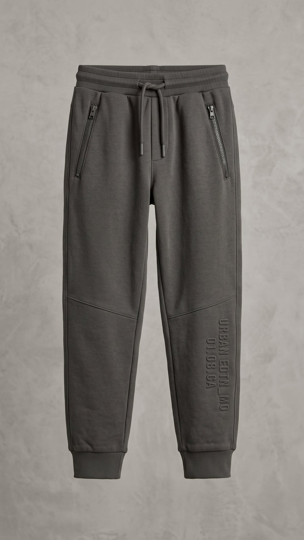 Boys Winter Dark Grey Zip-Pocket Jogger Trousers (BG-000966)