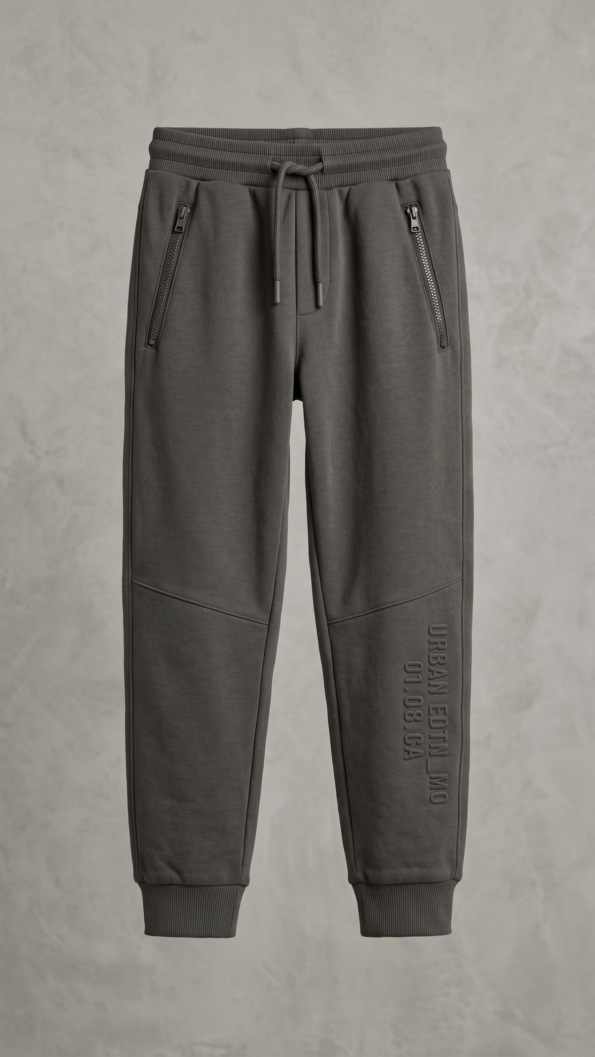 Boys Winter Dark Grey Zip-Pocket Jogger Trousers (BG-000966)