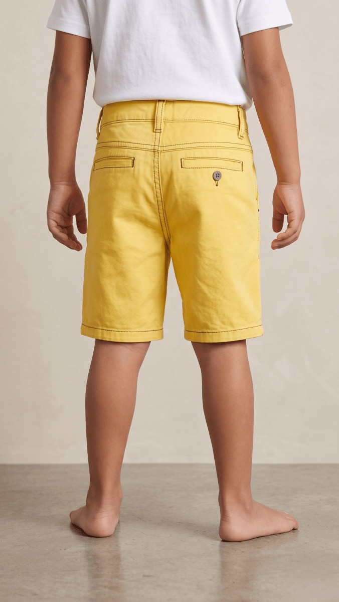 Boys Yellow Denim Shorts Classic Style Bright Summer Cotton Wear (BG-000551)