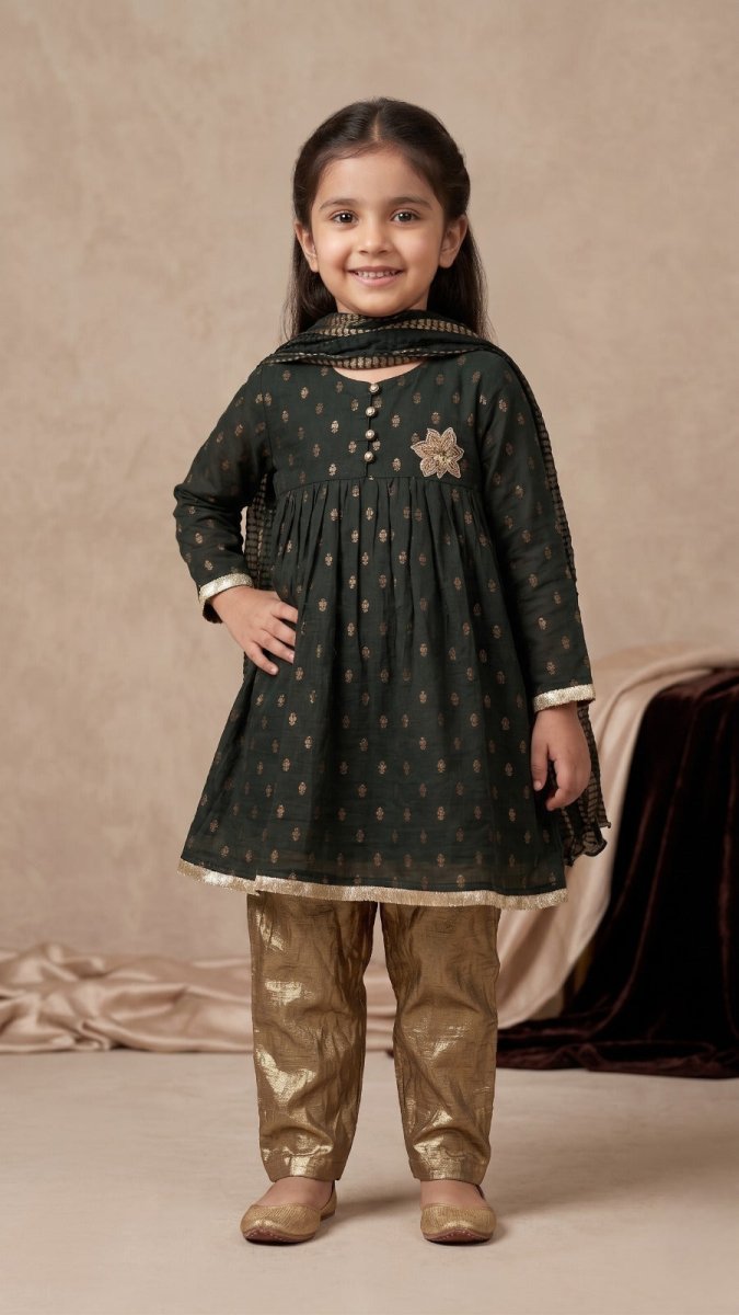 BREAKOUT GREEN 3 PC KURTI (BG-000816) - 2 piece suit