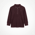 Burgundy Long Sleeve Zipper Polo Shirt (BG-000145)