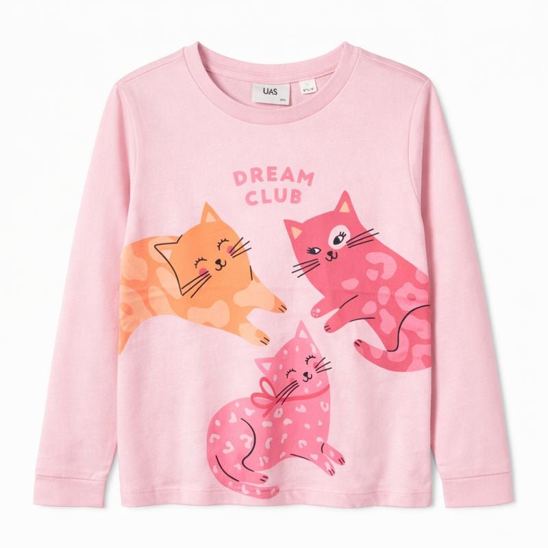 CA Baby Pink Full Sleeve Shirt with Cat Printed (BG-000162)