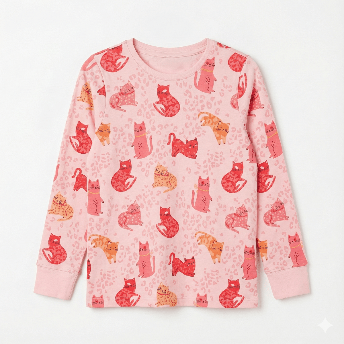 CA Girl Baby Pink Full Sleeves Shirt with Cats Print (BG-000151)