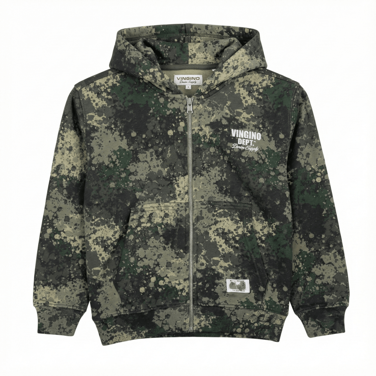 Camo Green Digital Camo Print Zip-Up Hoodie (BG-000088)