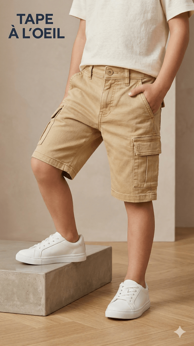 Cargo Shorts "Tape A Loeil" Brand     BG-000497