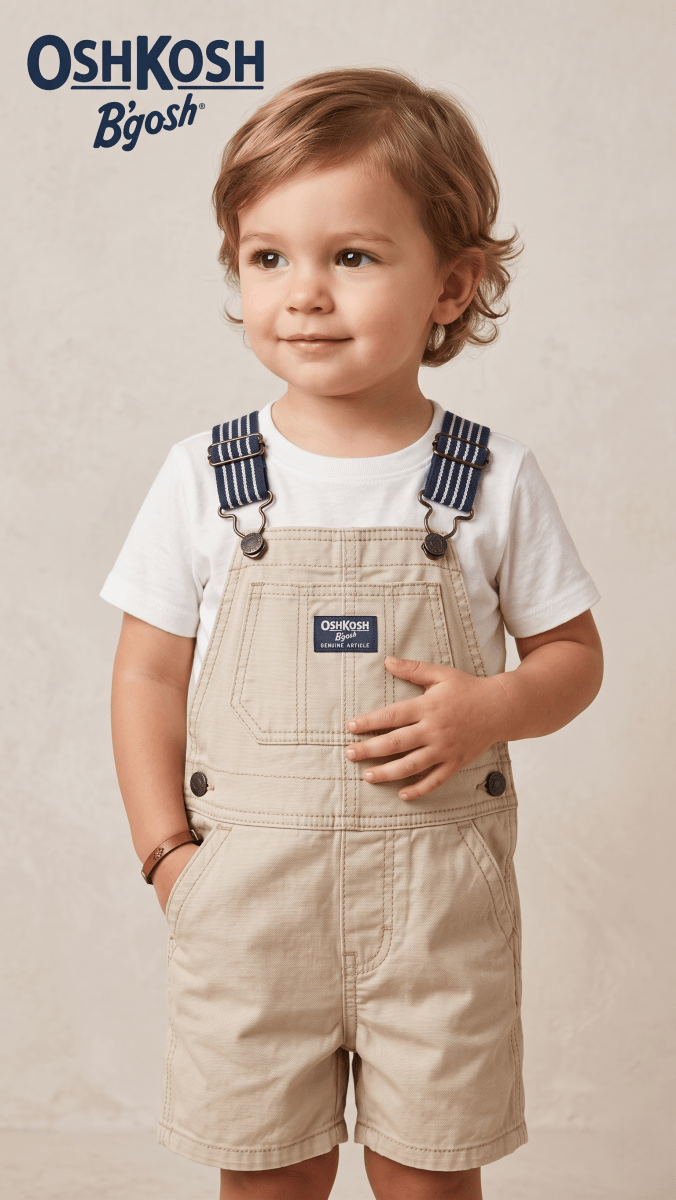 Classic Light Tan Canvas Shortalls (BG-000592) - dungaree