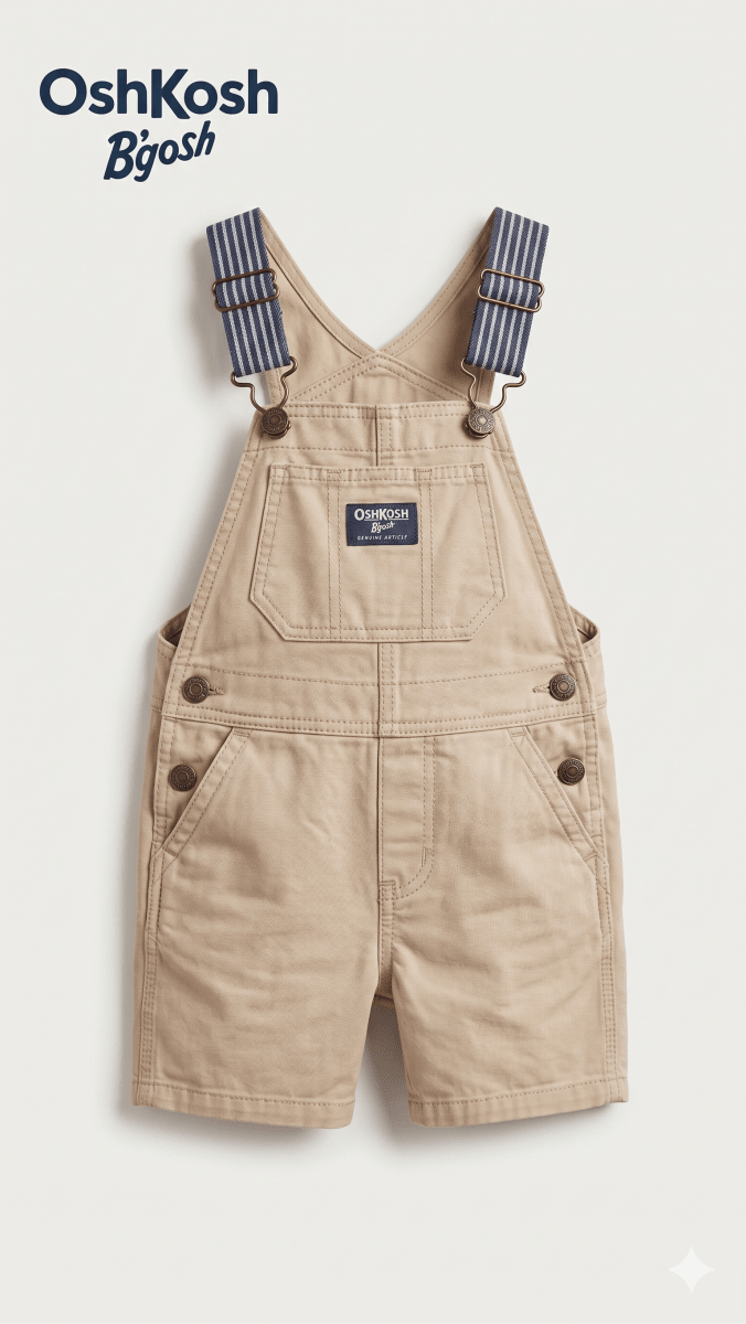 Classic Tan Canvas Shortalls (BG-000593) - dungaree