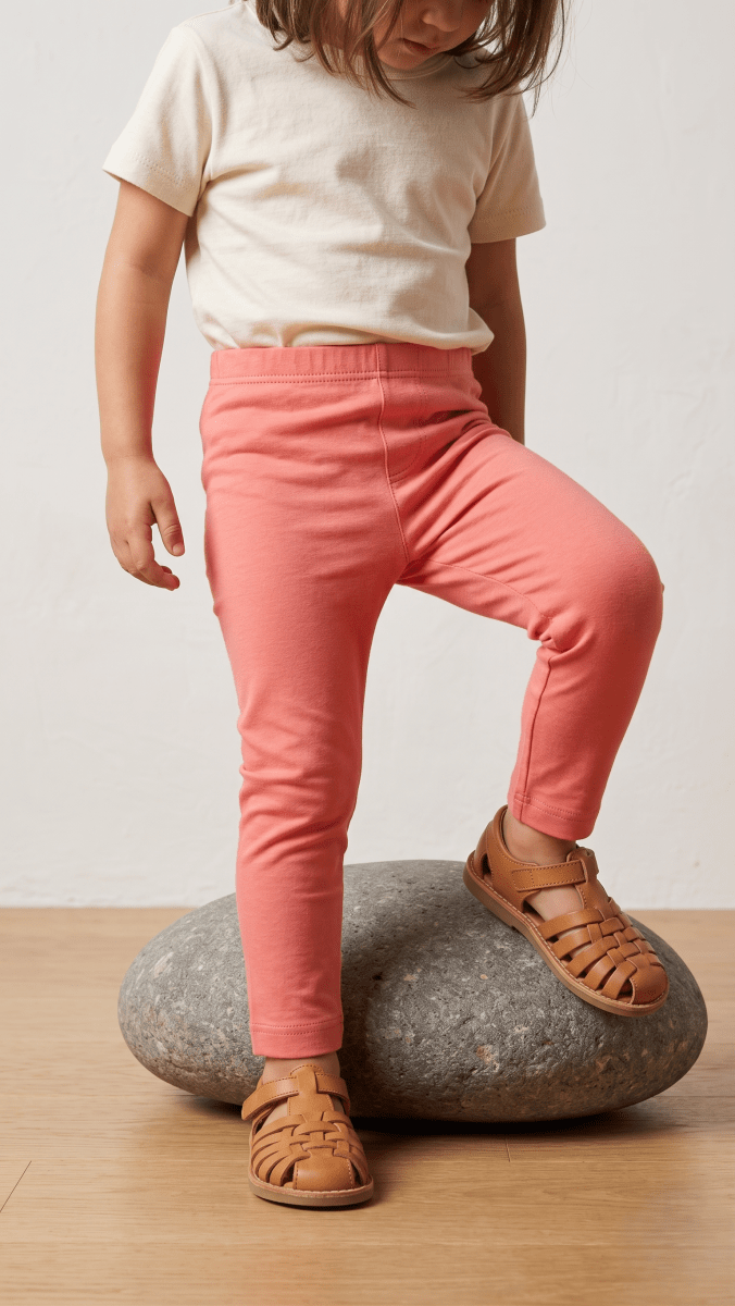 Coral/Salmon Pink Kids' Leggings-Summer (BG-000615)