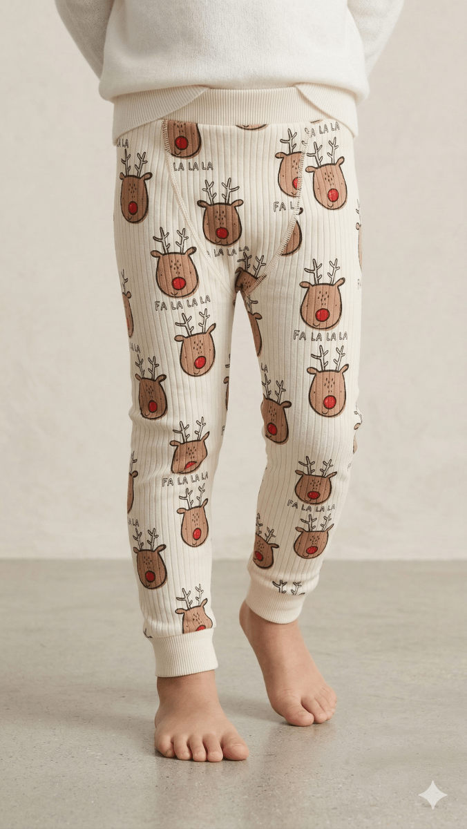 Cream Trouser with Animal Face (BG-000508) - boy trouser