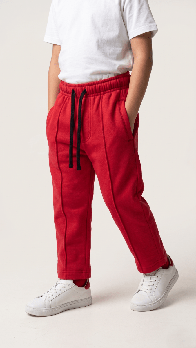 Crimson Red Vibrant Kids Trouser (BG-000562) - Unisex trouser