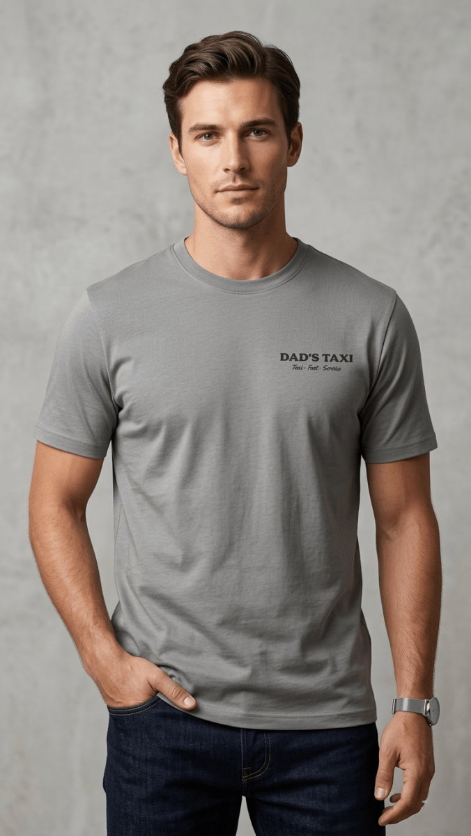 Dad’s Taxi" Full Service Grey Essential Tee (BG-000658) - men shirts