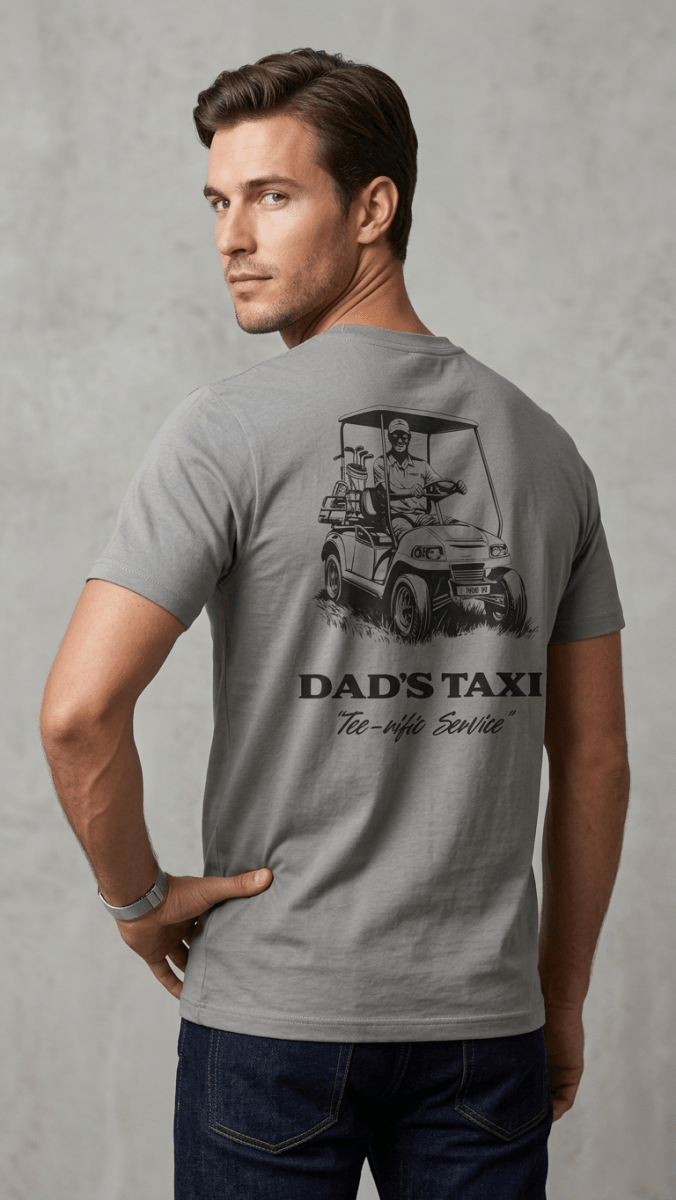 Dad’s Taxi" Full Service Grey Essential Tee (BG-000658) - men shirts