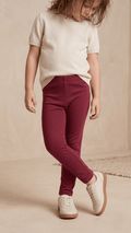 Dark Berry/Burgundy Kids' Leggings-Summer (BG-000606) - girl tights