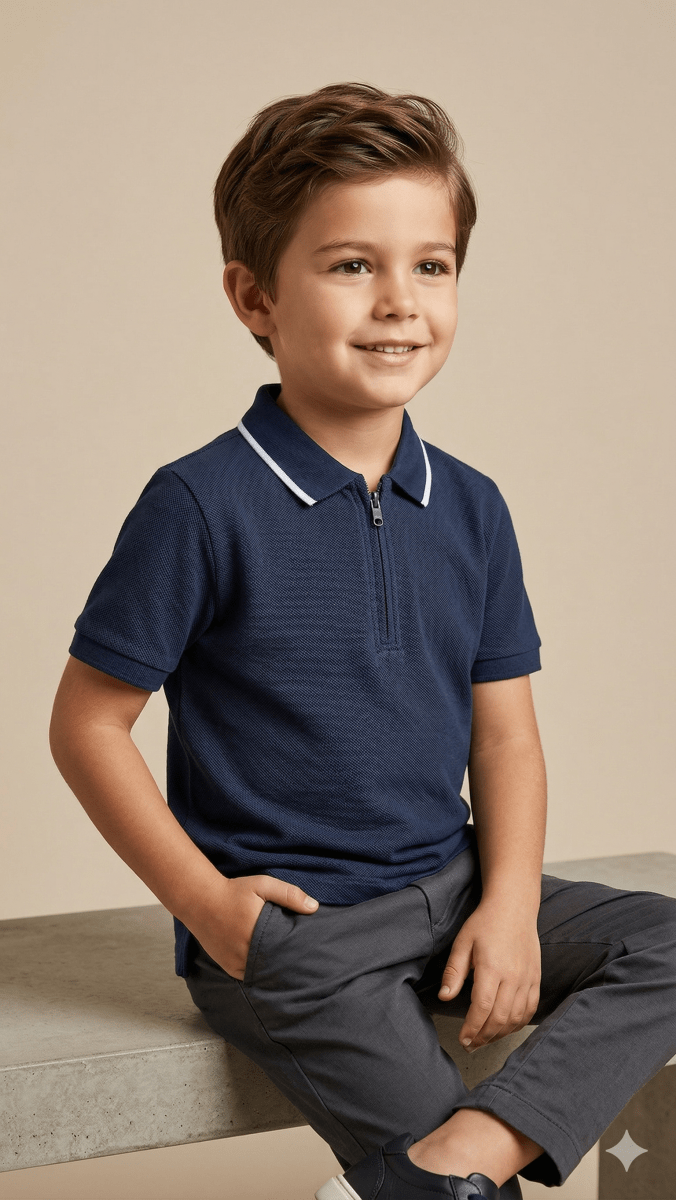 dark blue polo knitted BG-000473 - polo