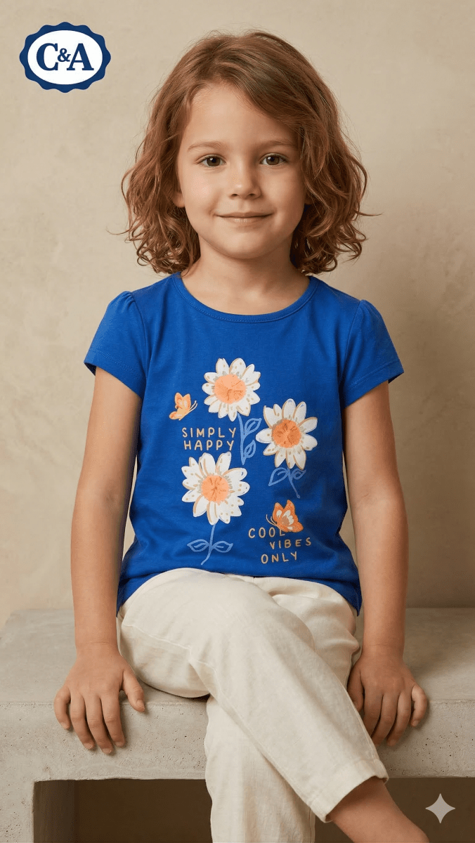 dark blue with white orange flowers BG-000467 - blouse