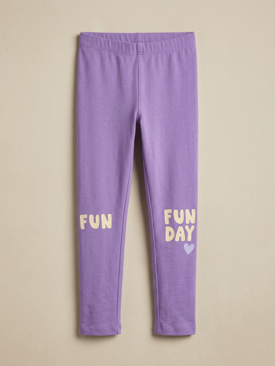 DARK PURPLE TIGHTS WITH DAY FUN PRINT (BG-000795) - girl tights
