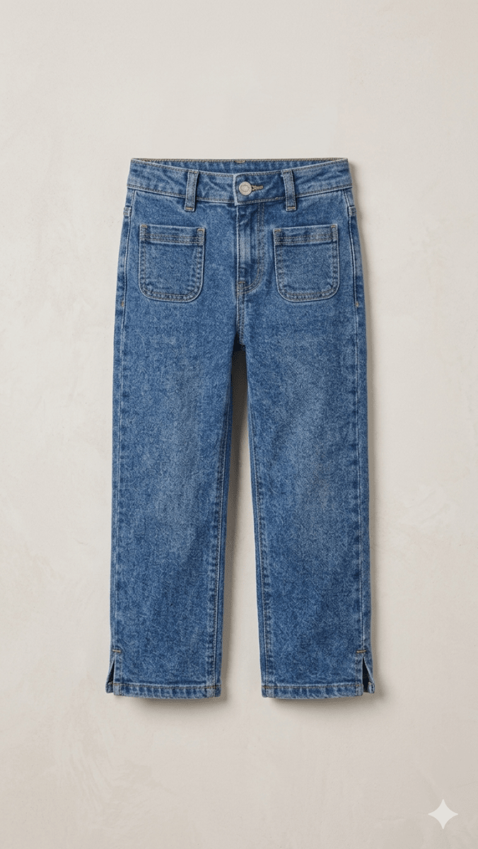 DENIM GIRSL PANTS (BG-000652) - girls pants
