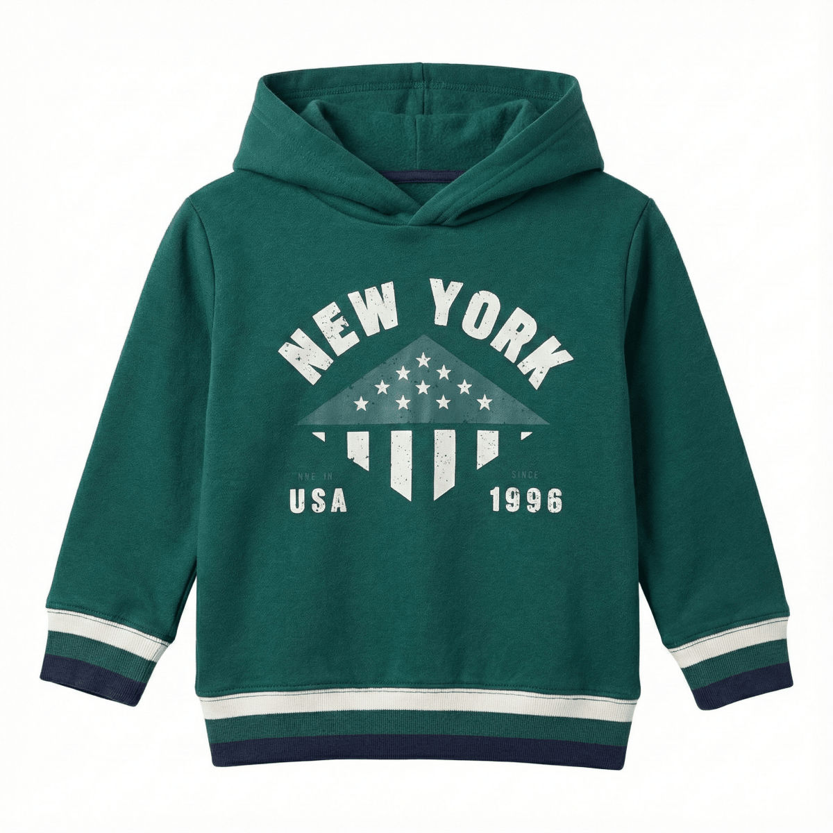Forest Green "New York 1996" Varsity Pullover Hoodie (BG-000084)