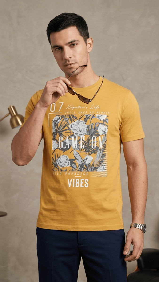 Game On" Wild Paradise Floral Summer Tee (BG-000655) - men shirts