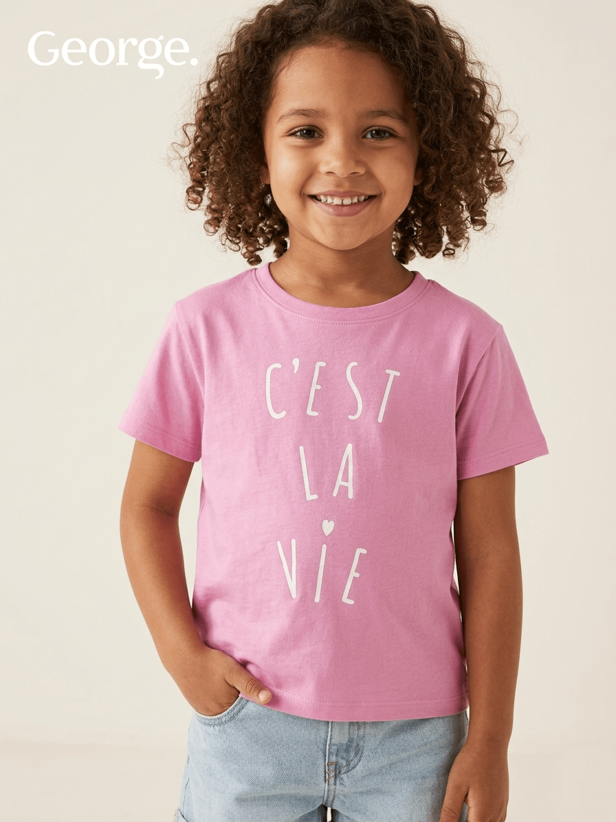 GEORGE PINK BLOUSE WITH CEST LA VIE PRINT (BG-000760) - blouse