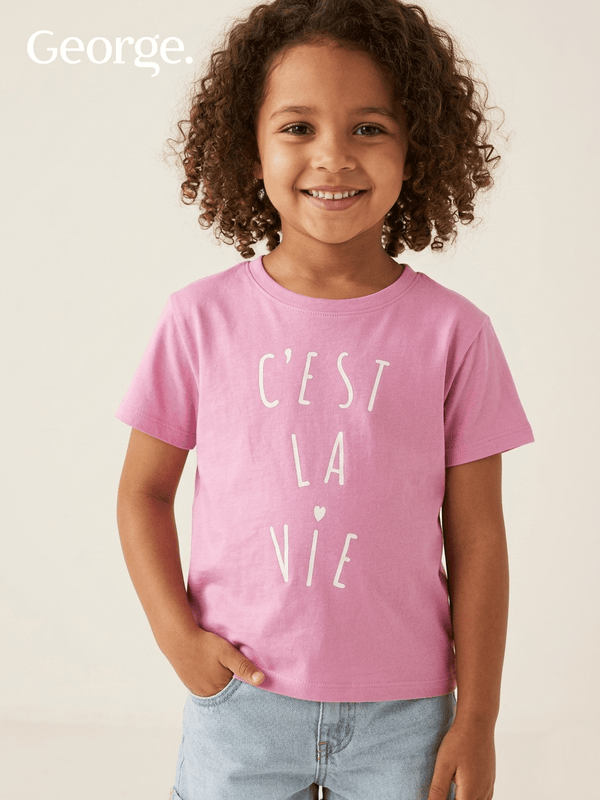 GEORGE PINK BLOUSE WITH CEST LA VIE PRINT (BG-000760) - blouse